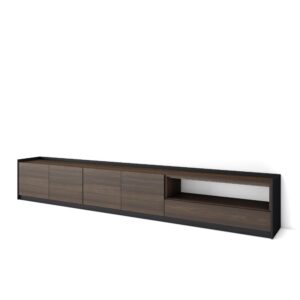 Mueble TV | Televisión_Roble oscuro y Negro_4304