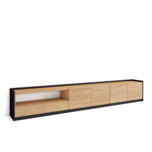 Mueble TV  Televisión Roble y negro 4306