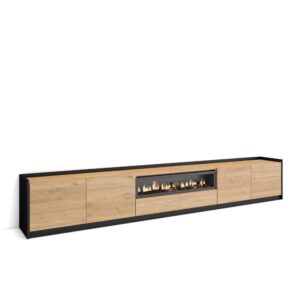 Mueble TV  Televisión Roble y negro 4309
