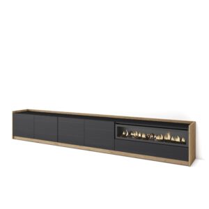 Mueble TV  Televisión Negro y roble 4317
