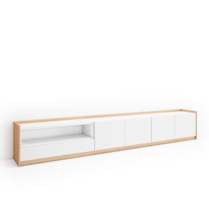 Mueble TV  Televisión Blanco y roble soft 4318