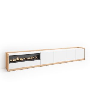 Mueble TV  Televisión Blanco y roble soft 4319