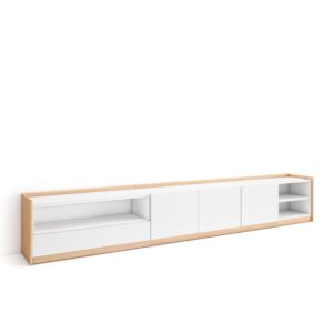 Mueble TV  Televisión Blanco y roble soft 4324