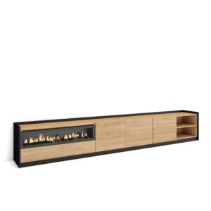 Mueble TV  Televisión Roble y negro 4349