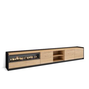 Mueble TV  Televisión Roble y negro 4351