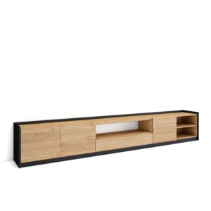 Mueble TV  Televisión Roble y negro 4352