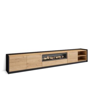 Mueble TV  Televisión Roble y negro 4353