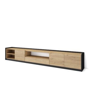 Mueble TV  Televisión Roble y negro 4358
