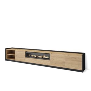 Mueble TV  Televisión Roble y negro 4359