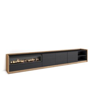 Mueble TV  Televisión Negro y roble 4361