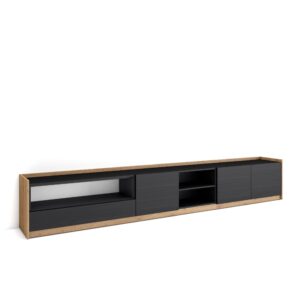 Mueble TV | Televisión_Negro y roble_4362