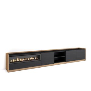 Mueble TV  Televisión Negro y roble 4363