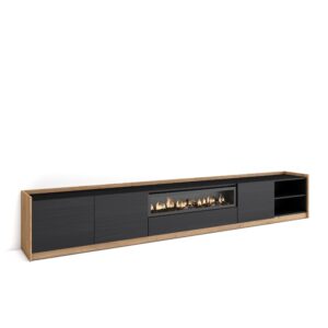 Mueble TV  Televisión Negro y roble 4365