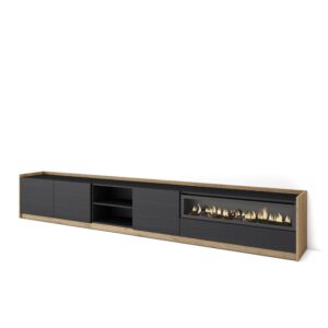 Mueble TV  Televisión Negro y roble 4367