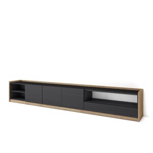 Mueble TV  Televisión Negro y roble 4368