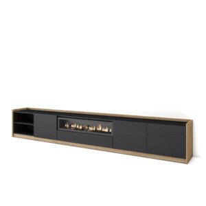 Mueble TV  Televisión Negro y roble 4371