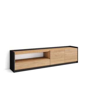 Mueble TV  Televisión Roble y negro 4380