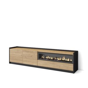 Mueble TV  Televisión Roble y negro 4383