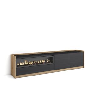 Mueble TV  Televisión Negro y roble 4385