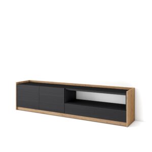 Mueble TV  Televisión Negro y roble 4386
