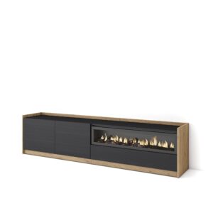 Mueble TV  Televisión Negro y roble 4387