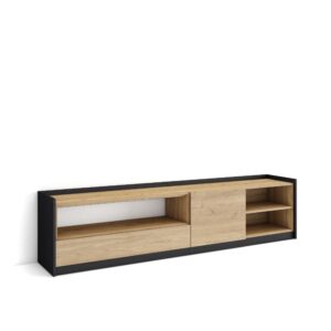 Mueble TV  Televisión Roble y negro 4396